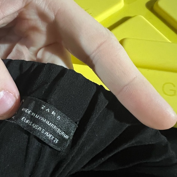 Zara TRF Pleated Wide-Leg Pants Black Size Small - Picture 6 of 9